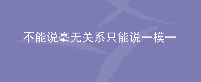 不能说毫无关系只能说一模一样意思