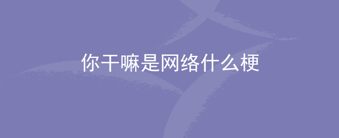 你干嘛是网络什么梗