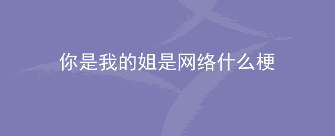 你是我的姐是网络什么梗