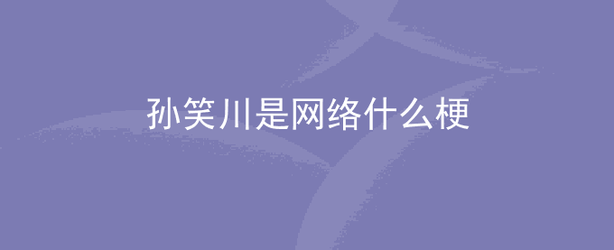 孙笑川是网络什么梗