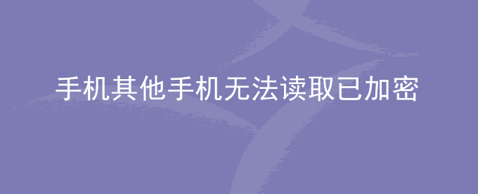 荣耀手机其他手机无法读取已加密microSD卡中的文件