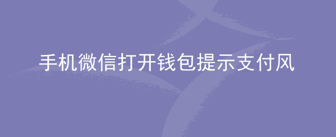 荣耀手机微信打开钱包提示支付风险