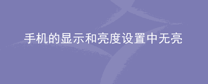 荣耀手机的显示和亮度设置中无亮度自动调节选项