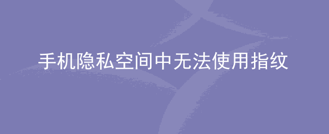 荣耀手机隐私空间中无法使用指纹进行快捷支付