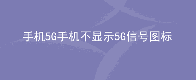 荣耀手机5G手机不显示5G信号图标