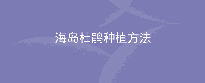 海岛杜鹃种植方法