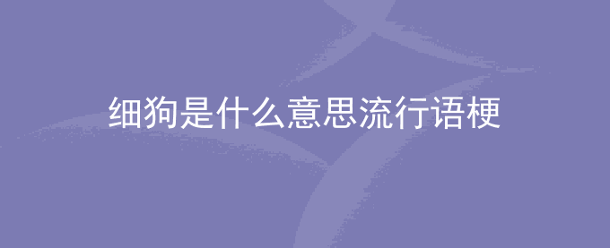 细狗是什么意思流行语梗