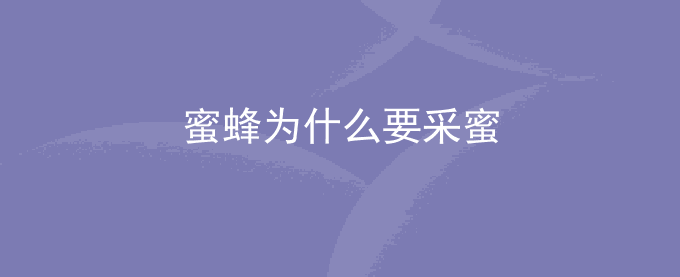 蜜蜂为什么要采蜜