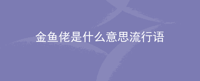 金鱼佬是什么意思流行语