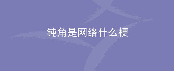 钝角是网络什么梗