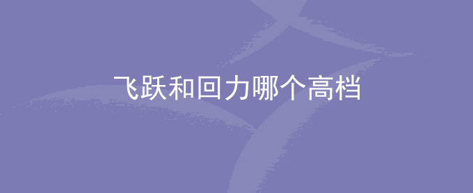 飞跃和回力哪个高档