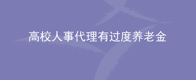 高校人事代理有过度养老金