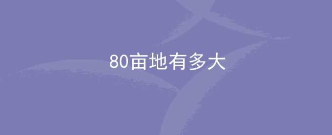 80亩地有多大