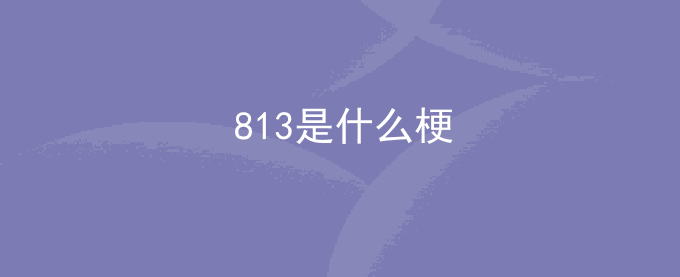 813是什么梗