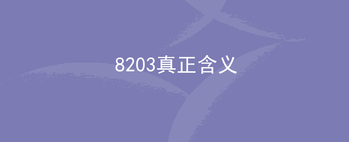 8203真正含义