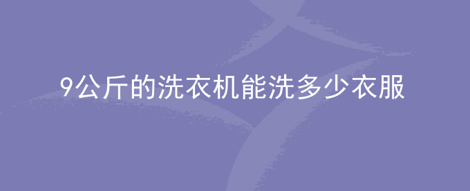 9公斤的洗衣机能洗多少衣服