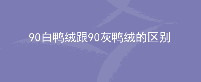 90白鸭绒跟90灰鸭绒的区别