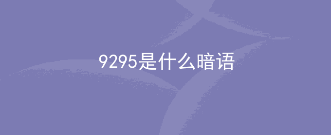 9295是什么暗语