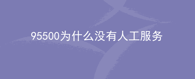 95500为什么没有人工服务