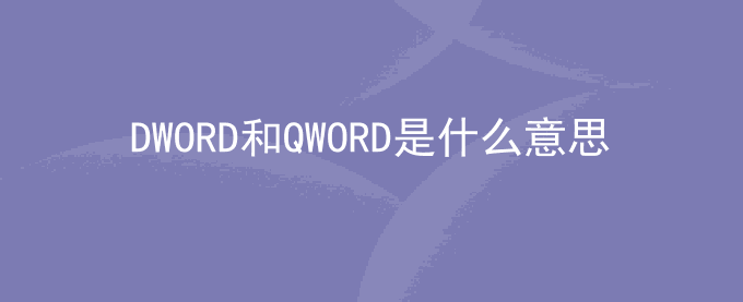 程序员计算器DWORD和QWORD是什么意思？怎么用？