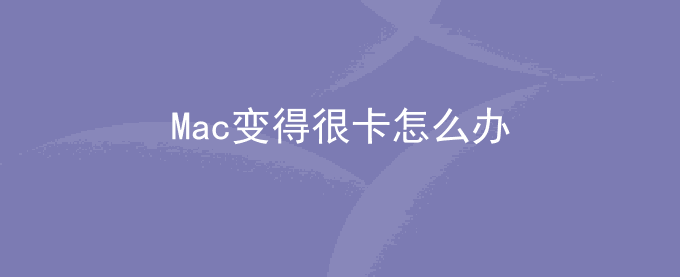 Mac变得很卡怎么办