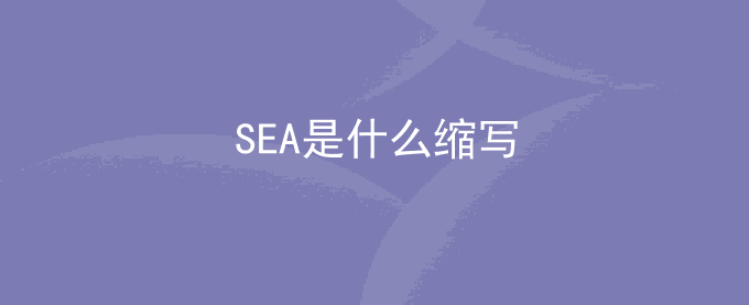 SEA是什么缩写