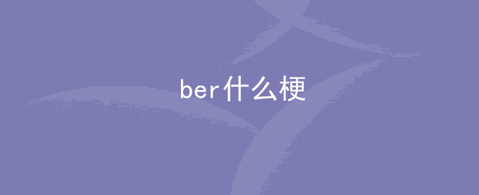 ber什么梗