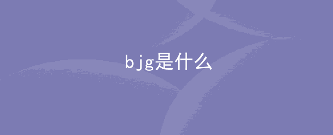 bjg是什么