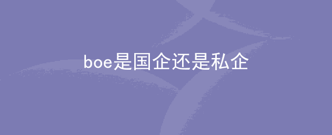 boe是国企还是私企