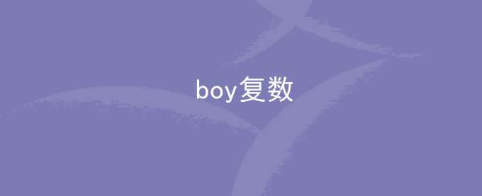 boy复数