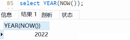 mysql YEAR()函数
