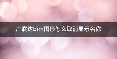 广联达bim图形如何取消显示名称