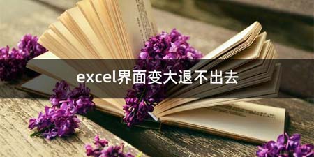 excel界面变大退不出去