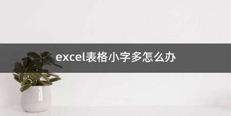 excel表格小字多如何办