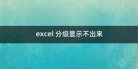 excel 分级显示不出来