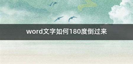 word文字如何180度倒过来