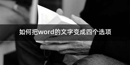 如何把word的文字变成四个选项