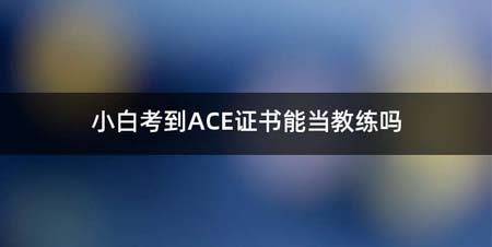 小白考到ACE证书能当教练吗