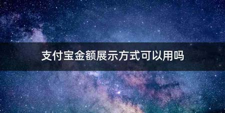 支付宝金额展示方式可以用吗