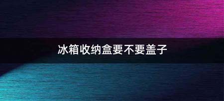冰箱收纳盒要不要盖子