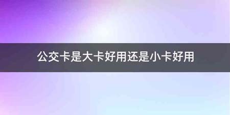 公交卡是大卡好用还是小卡好用