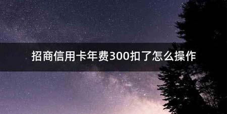 招商信用卡年费300扣了怎么操作