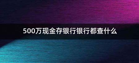 500万现金存银行银行都查什么