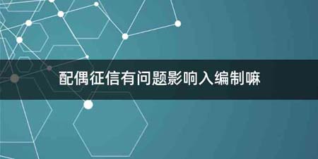配偶征信有问题影响入编制嘛