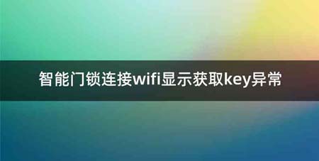 智能门锁连接wifi显示获