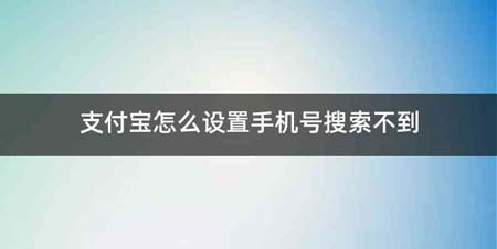 支付宝怎么设置手机号搜