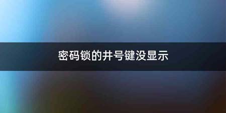 密码锁的井号键没显示