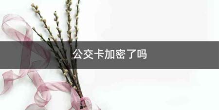 公交卡加密了吗