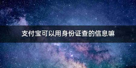 支付宝可以用身份证查的信息嘛