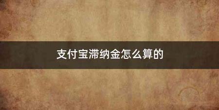 支付宝滞纳金怎么算的
